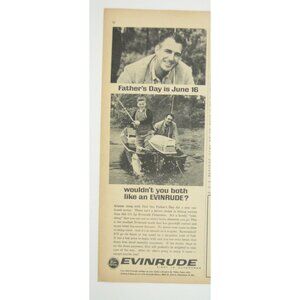 Evinrude 1963 Fathers Day Outboard Motor Fishermans Vintage Print Ad